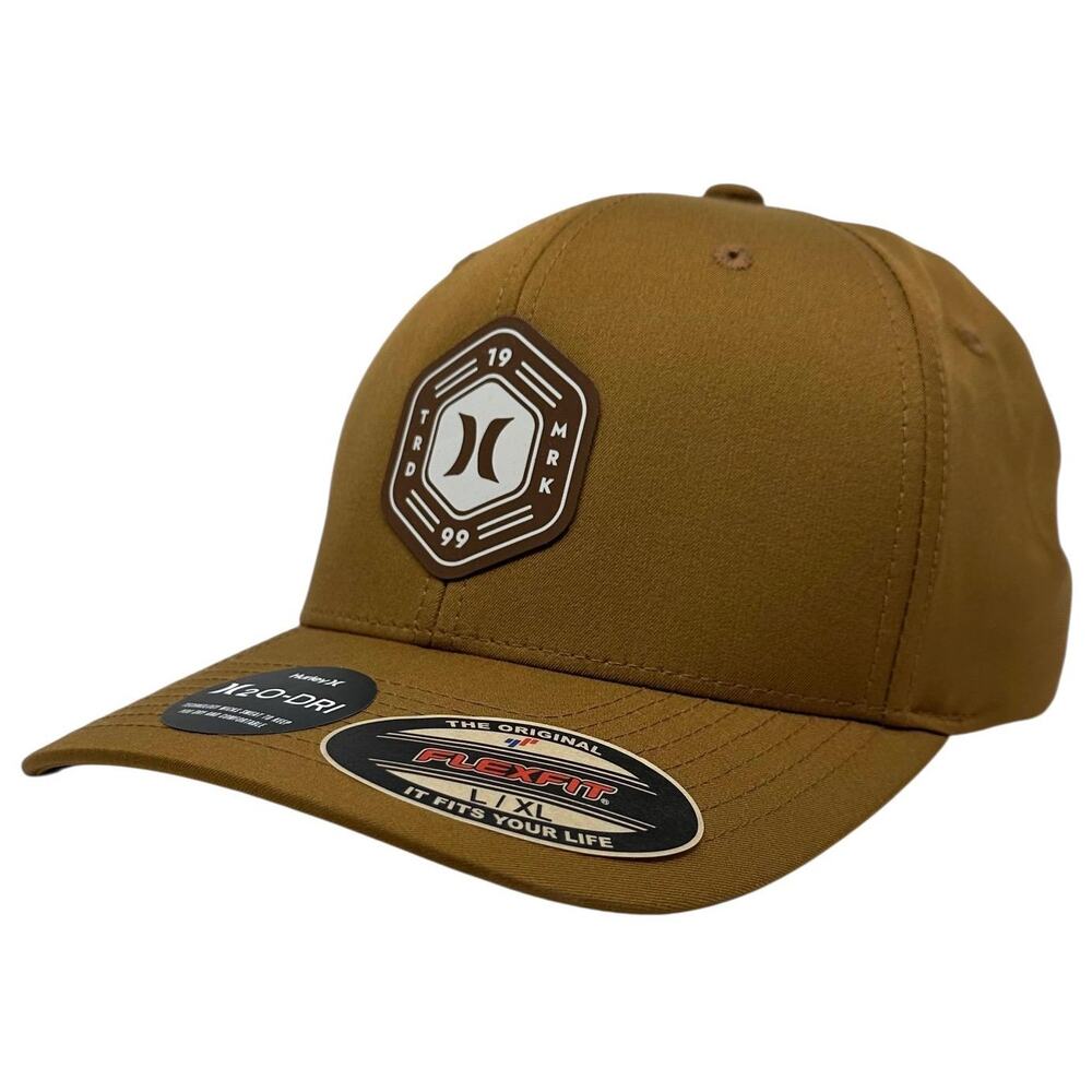 Hurley Men's Hat H2O Dri-FIT West End Stretch Flex Fit Cap in L/XL Caramel